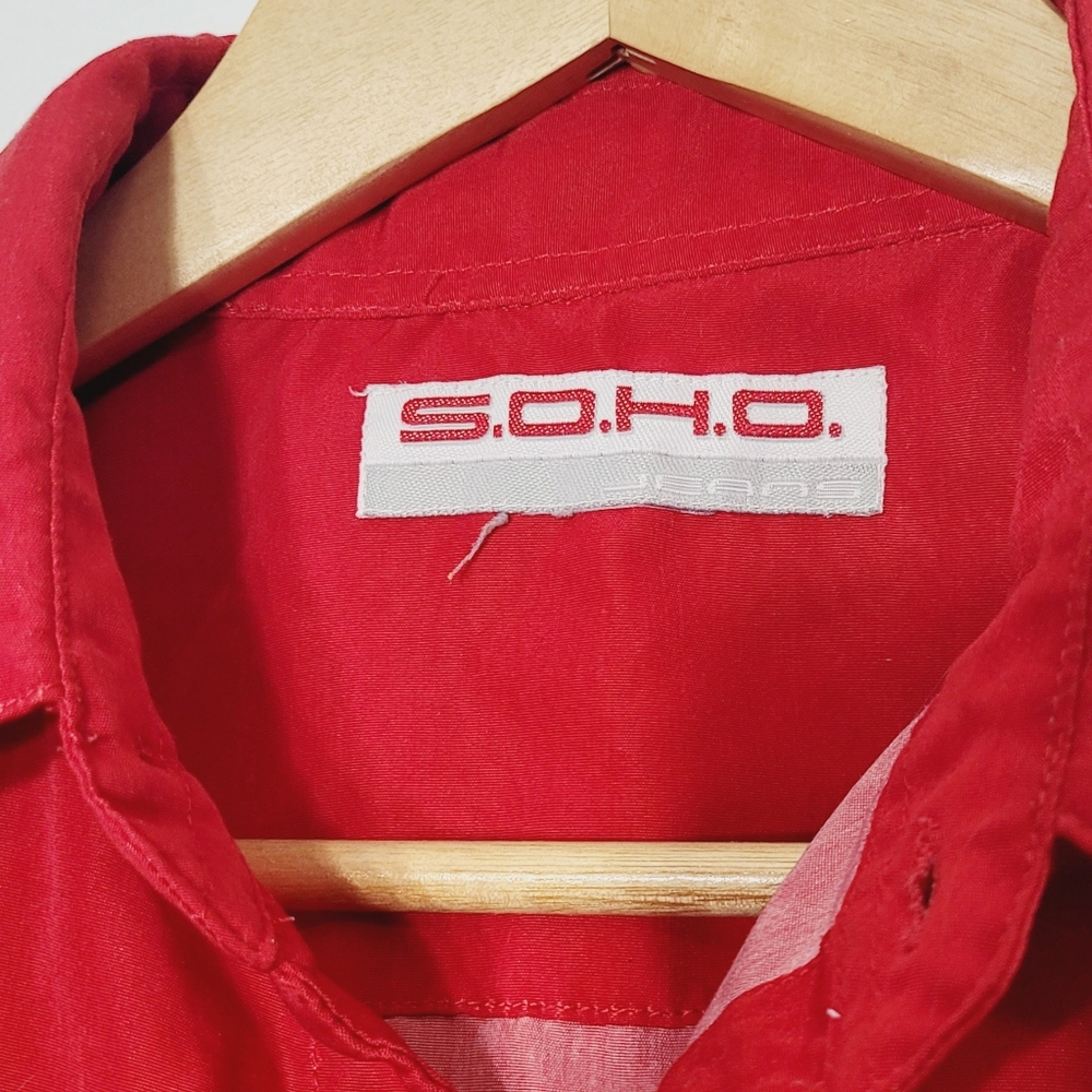 S.O.H.O. Jeans Vintage Rare 90s Graphic Button Down Collar Shirts - Picture 4 of 10